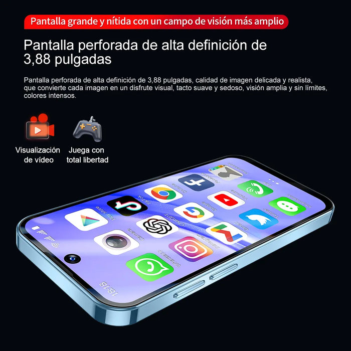 SOYES XS19 PRO 4G RED 3.88 PULGADAS MINI SMARTPHONE 3GB RAM 32GB ROM 1950MAH ANDROID 12 GPS WIFI OTG RECONOCIMIENTO FACIAL WHATSAPP FACEBOOK