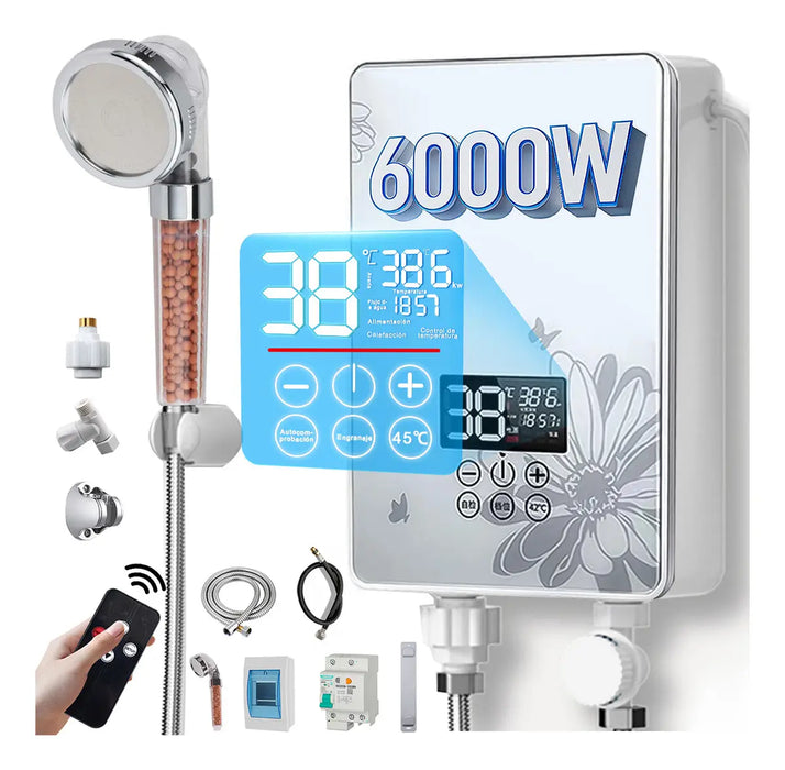 CALENTADOR AGUA ELECTRICOS BOILER INSTANTÁNEO DE PASO 6000W GRADO B