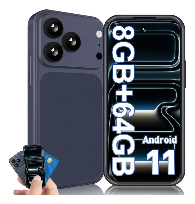 MINI SMARTPHONE XGODY I17 3.75 PULGADAS 3G DUAL SIM 8GB+64 GB RECONOCIMIENTO FACIAL 3000 MAH TELÉFONO CON WIFI BLUETOOTH DUAL CAMERA 8MP+5MP GPS AZUL GRADO B