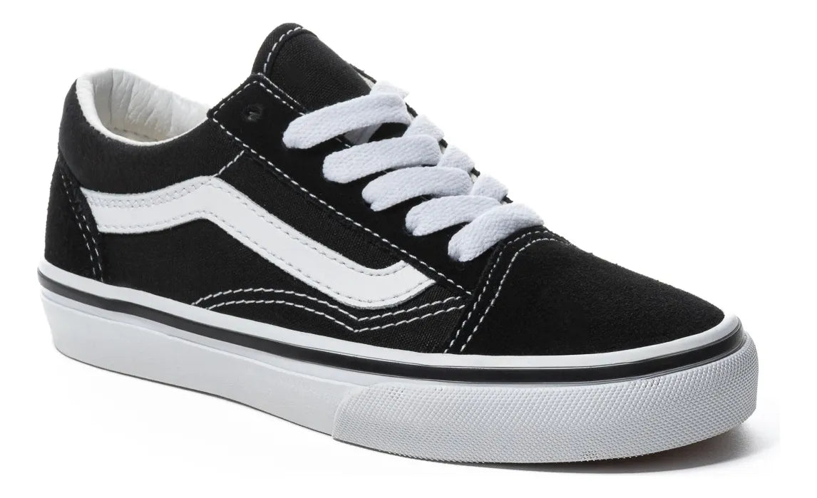 TENIS VANS OLD SKOOL PARA NIÑOS UNISEX BLACK/TRUE WHITE - BLACK/TRUE WHITE - LISA - 18.5 MX