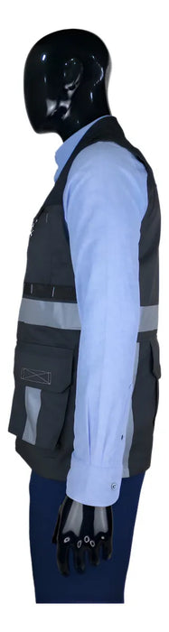 Chaleco Reflectante Bultex Zacatecas 6 Bandas Seguridad Gris Oxford/negro Extra Grande GRADO B