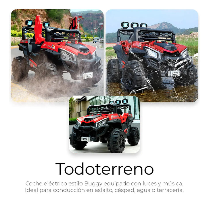COCHE ELECTRICO MONTABLE CARRITO CON CONTROL REMOTO BUGGY COLOR ROJO