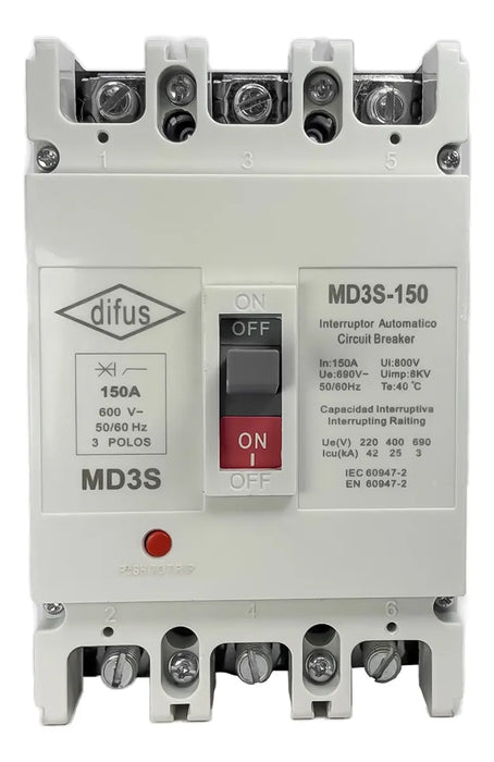 GABINETE + INTERRUPTOR DE CAJA MOLDEADA 3 POLOS(125A - 250A) GRADO B