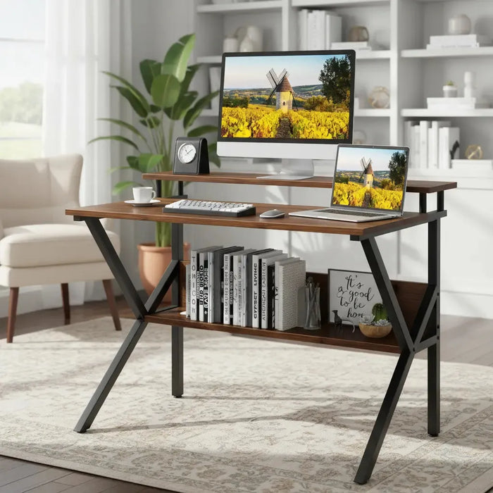 ESCRITORIO MESAS SEPARADAS MESA PC CON CAJONES PARA OFICINA NEGRO GRADO B 1