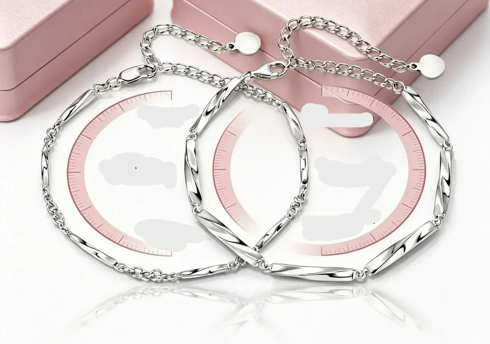 PULSERAS PARA PAREJAS DE PLATA925 MÍ¶BIUS AMOR ETERNO GRADO B
