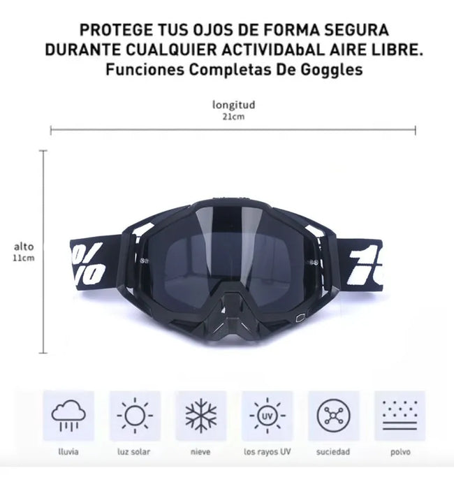 Goglesss Motocross Gafas De Esquí Tacticos Anti Niebla GRADO B