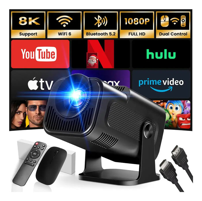 PROYECTOR CASA DE DESEOS 8K MINI LED WIFI BLUETOOTH ANDROID HDMI 20000 LM  GRADO B