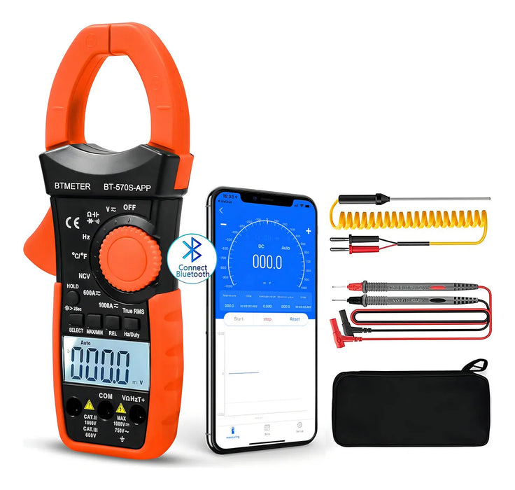 PINZA AMPERIMÉTRICA BLUETOOTH DIGITAL 570S-APP 1000A AC 6000 MULTÍMETRO PINZA AMPERIMÉTRICA AC DC BTMETER BT-570S-APP GRADO B