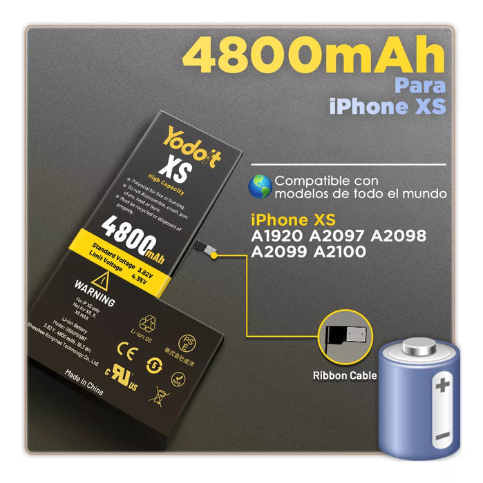 BATERIA PILA PARA IPHONE XS YODOIT ALTA CAPACIDAD CON KIT