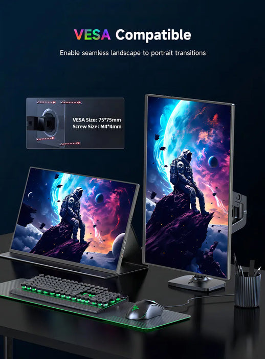Uperfect Monitor Portatil 16 2.5k 144hz Pc Gamer Pantalla GRADO A