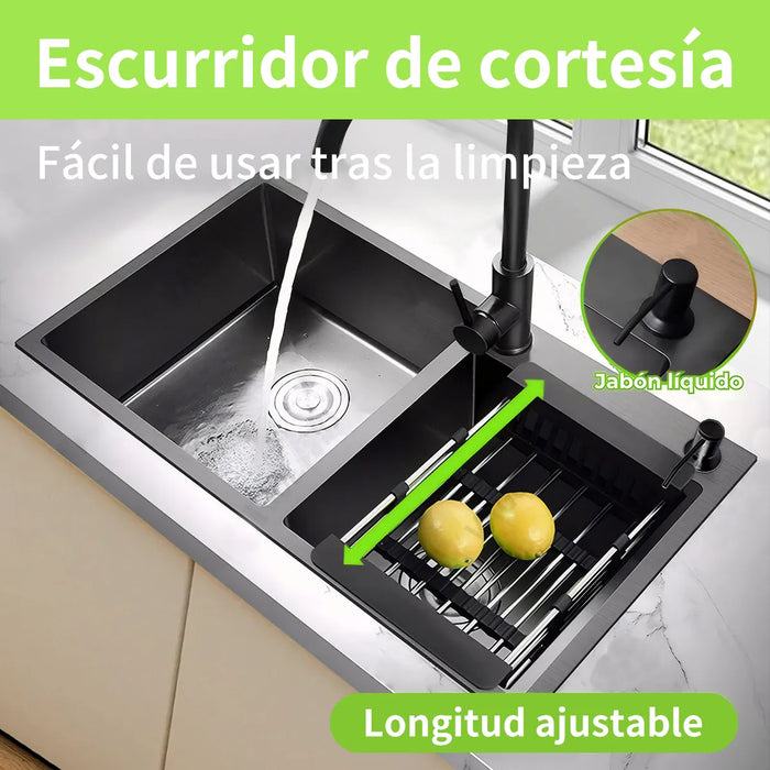 Fregadero De Docina Seno De Acero Inoxidable Con Grifo GRADO B