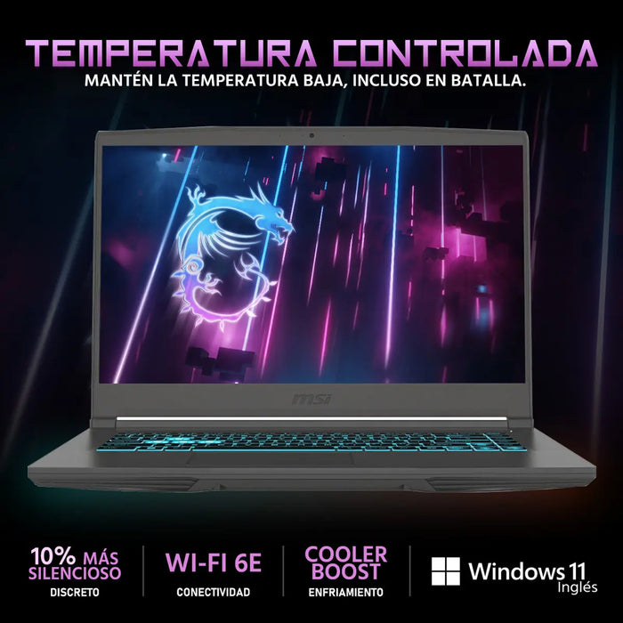 LAPTOP GAMING MSI THIN 15.6 CI5 16GB 512GB GEFORCE RTX4050 GRIS GRADO A
