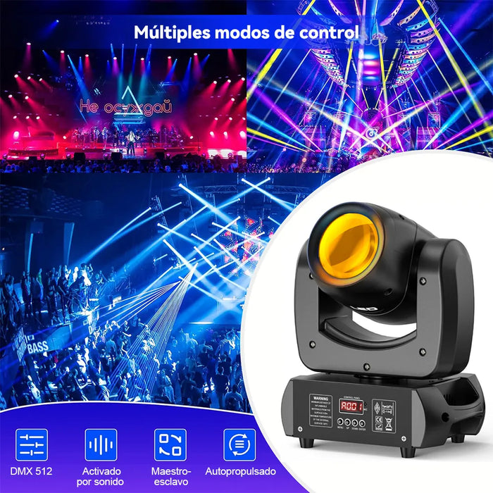 CABEZA MOVIL LED 130W LUCES DE ESCENARIO GOBOS MULTICOLOR GRADO A - TiendaKomet México