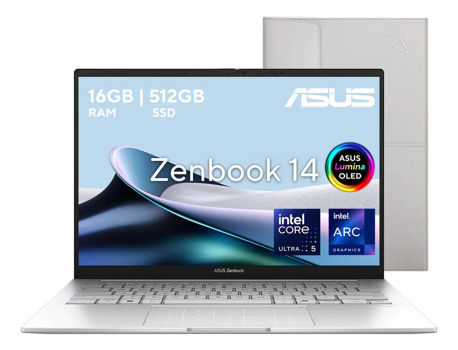 LAPTOP ASUS ZENBOOK 14 UX34 INTEL CORE ULTRA 5 16GB 512GB PLATEADO GRADO A
