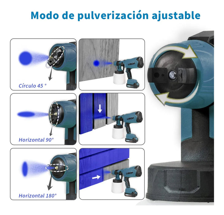 PISTOLA ELECTRICA PARA INALAMBRICOS PINTAR MACHINE 1000ML COLOR AZUL GRADO B