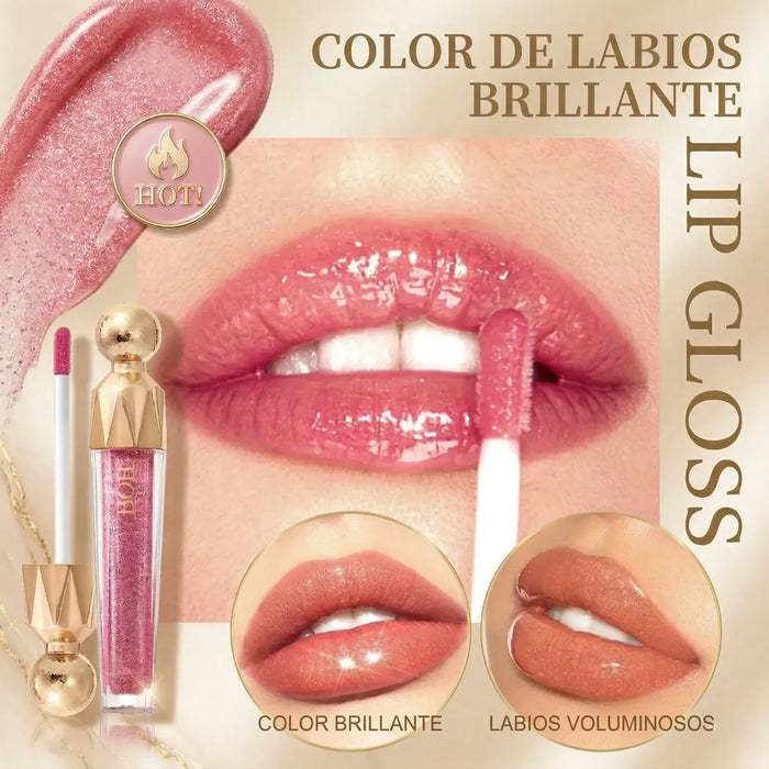 JUICY GLITTER LIP GLOSS | BRILLO LABIAL VOLUMINIZADOR | BOB COSMETICS EFECTO PLUMP + GLITTER | GRADO A