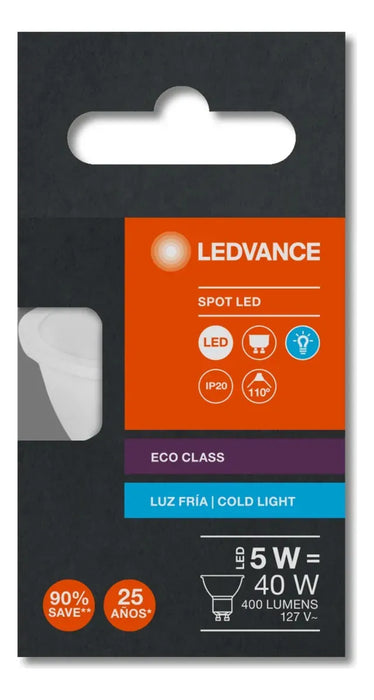 Foco Led Tipo Par16 Gu10 5w Luz Cálida, Paquete De 12 Focos
