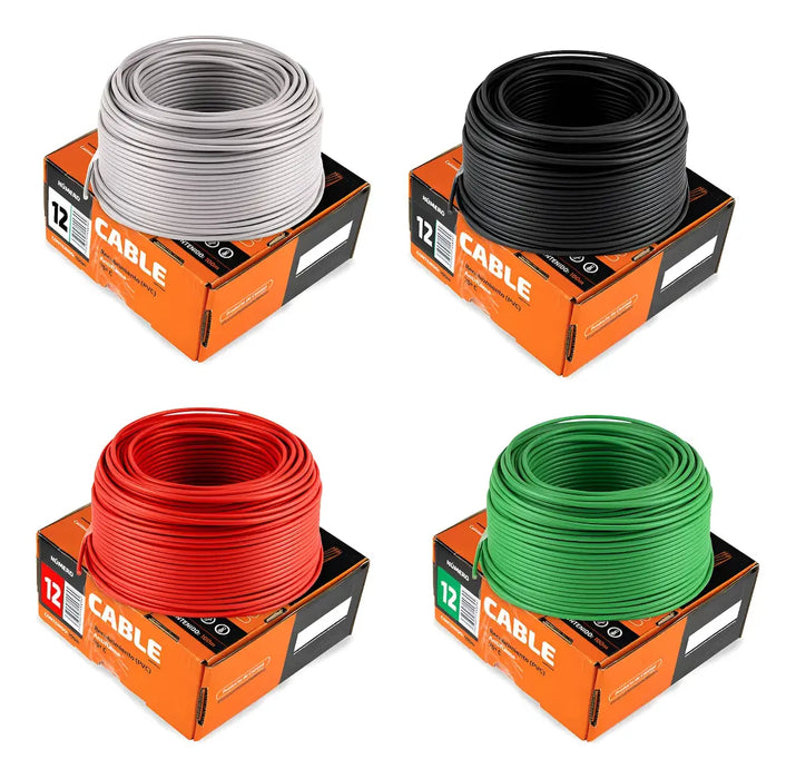 4 CAJAS CALIBRE 12 BLANCO + NEGRO + ROJO + VERDE  100 M C/U GRADO B