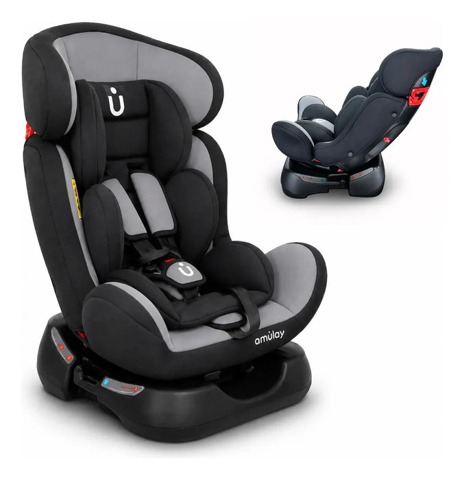 AUTOASIENTO 3 EN 1 PARA BEBÉ COCHE CARRO 0 A 25KG - AMULAY MODELO NANI COLOR NEGRO Y GRIS NEGRO/GRIS GRADO B