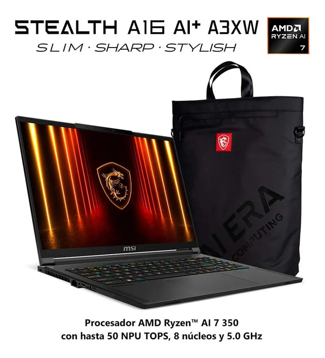 LAPTOP GAMER MSI STEALTH 16 RTX5060 R AI 7 350 32GB 1TB SSD NEGRO GRADO A
