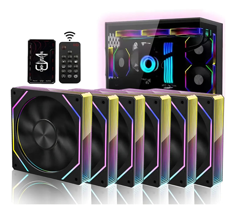 KIT DE 6 VENTILADORES PC GAMER, DISIPADORES DE CALOR RGB DE 4 GRADO A.