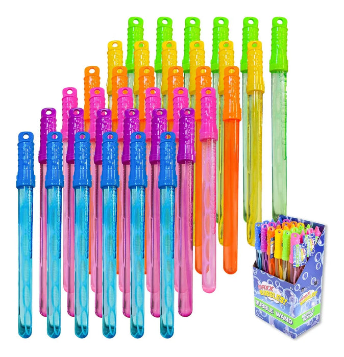 SUNNY DAYS - VARITAS DE BURBUJAS MAXX BUBBLES, 24COUNT, MULTICOLOR, PARA NIÑOS, 36 MESES A 1188 MESES, 7X7.5X17 PULGADAS, PARA ACTIVIDADES AL AIRE LIBRE E INTERIORES, FIESTA Y CELEBRACIONES GRADO B
