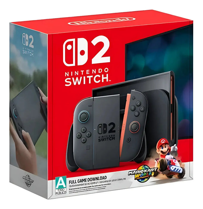 CONSOLA BUNDLE NINTENDO SWITCH 2 + MARIO KART WORLD NEGRO (DAÑO EN ENTRADA DE JOYCON IZQUIERDO) GRADO B