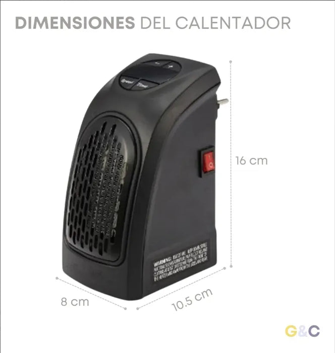 Mini Calentador De Aire Electrico Portatil Ajustable Pared Grado A