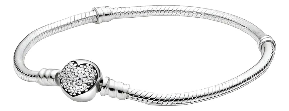 PANDORA PULSERA PLATA CORAZÃ³N CON CIERRE GRADO B