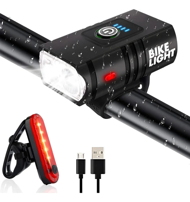 Luces de bicicleta recargables resistentes al agua ipx6 GRADO B