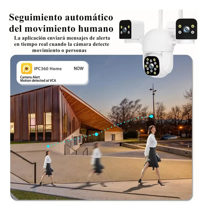 ANBOLM 5K CÁMARA DE SEGURIDAD WIFI EXTERIOR TRES LENTES 360° BLANCO GRADO B
