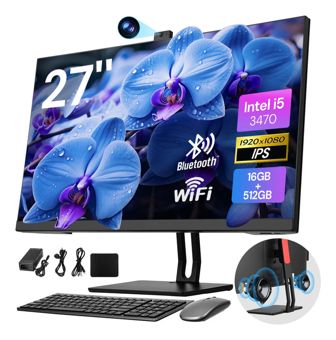 Computadora All-in-One de 27 pulgadas 16g+512g,w10,intel Core I5 grado b