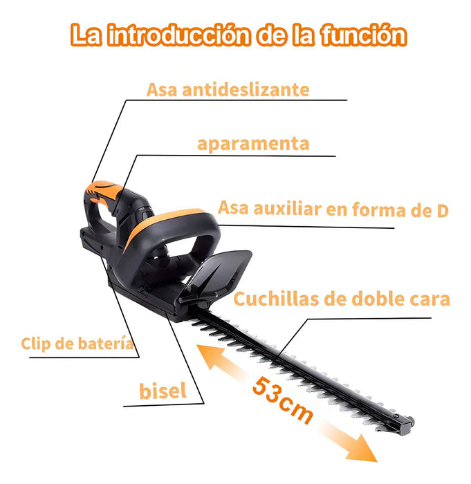 CORTASETOS ELÉCTRICO INALÁMBRICO 2200W- 2 BATERIAS Y MANGO GIRATORIO 180Â°, CORTASETOS INALAMBRICO, NEGRO Y AMARILLO, 48V... NEGRO/AMARILLO GRADO B