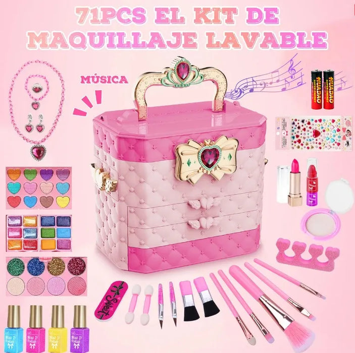 Set Maquillaje Para Niñas Lavable No Toxico Cosmético 71pcs