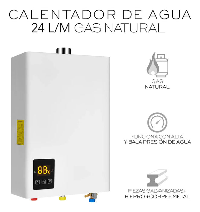 CALENTADOR DE AGUA INSTANTÃ¡NEO MODULAN GAS LP 24LT 48KW BLANCO GLP GRADO B