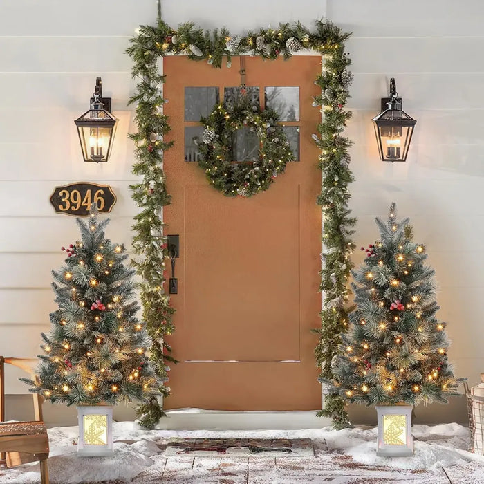ARBOL PINO NAVIDAD ARTIFICIAL VERDE CON LED CON PIÍ±AS 2PCS VERDE GRADO B