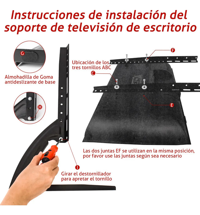 SOPORTE PARA TELEVISION TV PANTALLA ESCRITORIO BASE 26-32 PULGADAS GRADO B