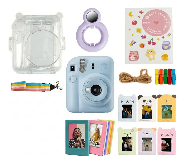 Kit Instax Mini 12 Azulfuji + Pack Accesorios Exclusivos Azul GRADO A