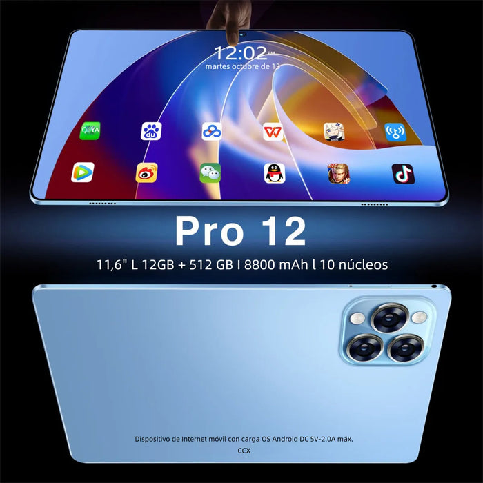 TABLET PRO12 ANDROID 13 512GB +12GB RAM CON TECLADO GRADO B