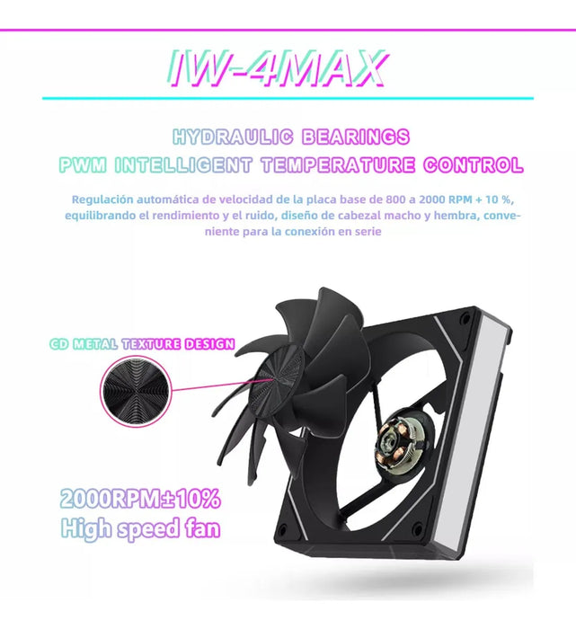 KIT DE 6 VENTILADORES PC GAMER, DISIPADORES DE CALOR RGB DE 4 GRADO A.