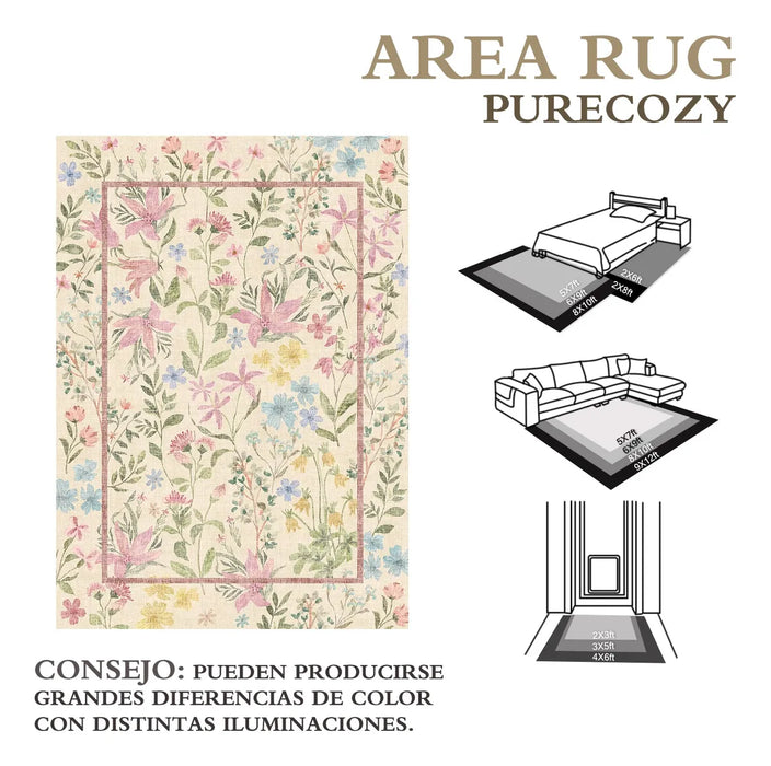 180x270cm Alfombra Decorativa Sala Estilo Moderno Floral