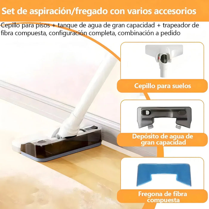Aspiradora De Mano Trapeadora Inalambrica Potente Succion Portatil Y Multifuncional Tres En Uno 18kpa 6 Modes Ultra Silenciosas Con Para Suelos De Madera, Automovil, Pelo De Mascotas GRADO B
