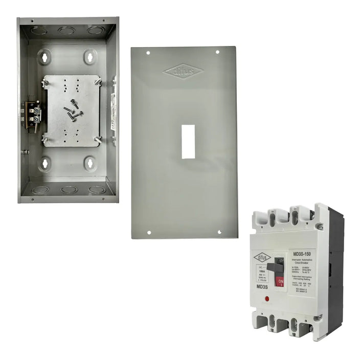GABINETE + INTERRUPTOR DE CAJA MOLDEADA 3 POLOS(125A - 250A) GRADO B