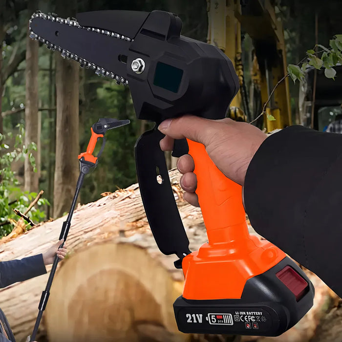 LMKB MOTOSIERRA ELÉCTRICA INALÁMBRICA 2 EN 1 AJUSTABLE CON PÉRTIGA TELESCÓPICA Y 2 BATERÍAS 2 GRADO B