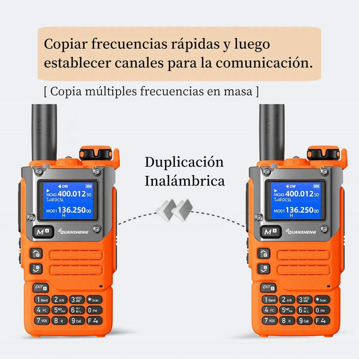 RADIO COMUNICADOR WOKITOKIS UHF/VHF METALICO DOBLE PTT USB C COLOR VERDE GRADO B