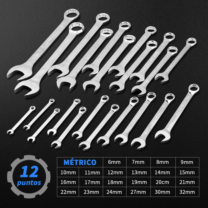 Kit De Llaves De Matraca Mecánicas 6 Tipos 42 Pzs Babefas