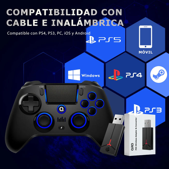 Control Joystick Inalambrico Qrd Para Ps5 Ps4 Pc IOS Android Grado B