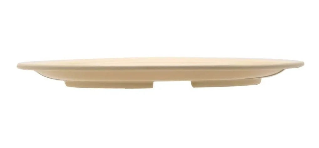 12 Platos Ovalado Plástico De Melamina Beige 33cm
