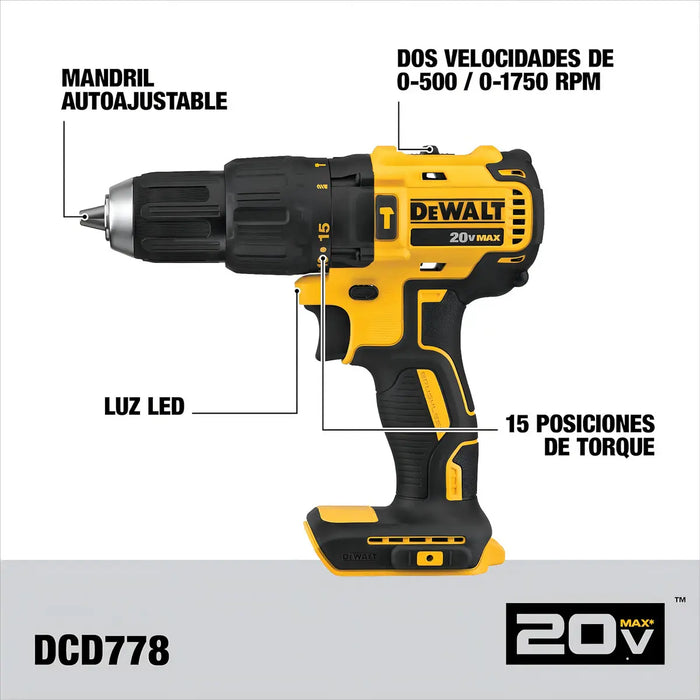 Combo DeWalt DCK223D2-B3 | Taladro Percutor 1/2" + Atornillador de Impacto 1/4" | Maletín Incluido | Grado A ✨