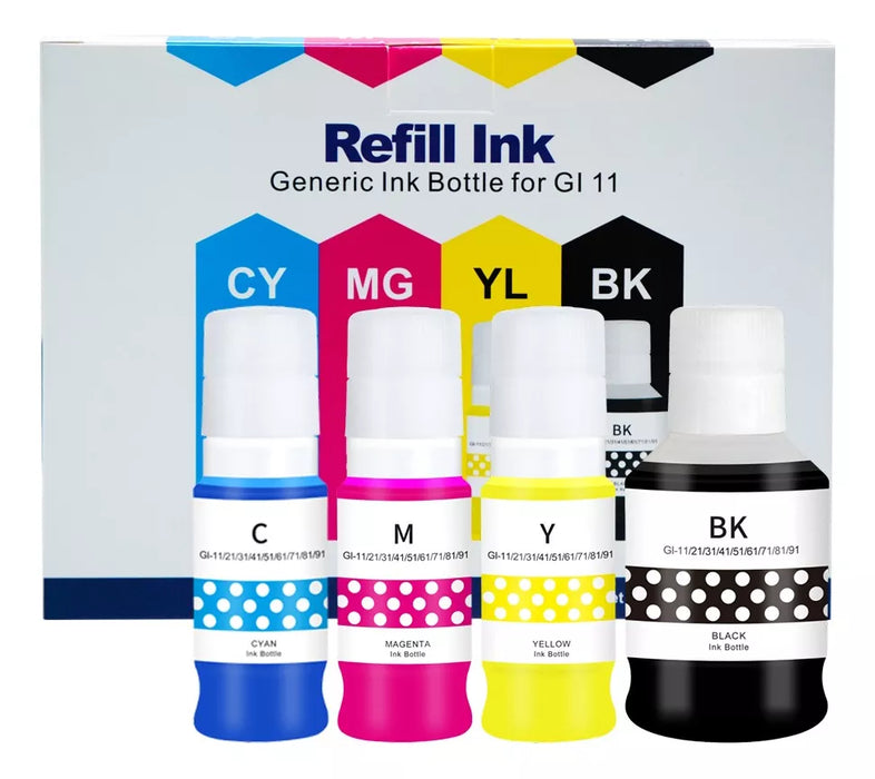 4 Tintas Para Impresoras Canon Gi11 G11 Pixma G2160 G3160 Tinta Cmyk 567 GRADO B